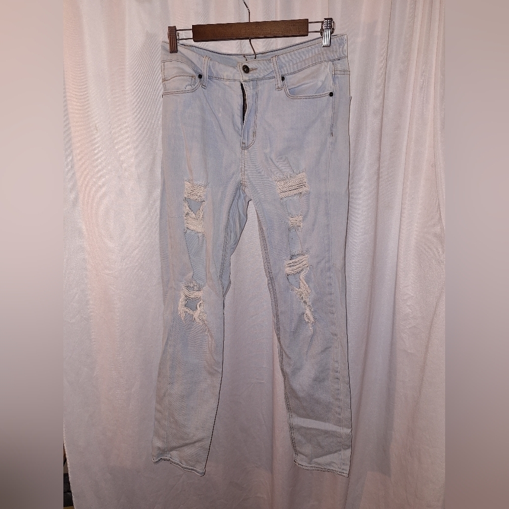 Empyre Blue Boyfriend Jeans Distressed Casual